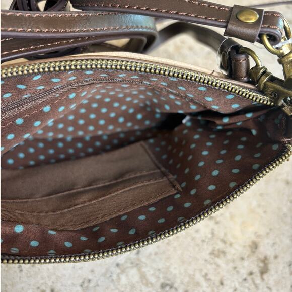 Chala Hummingbird Beige Tan Vegan Leather Handbag Crossbody Purse New - Picture 3 of 5